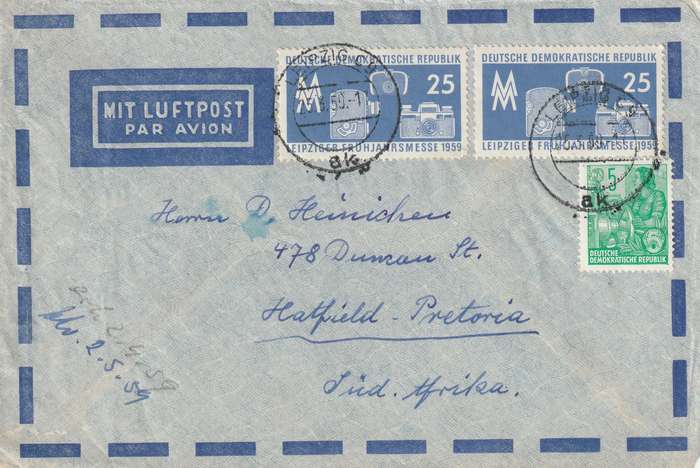 Germany DDR Cover - 1959 - Leipzig Fair Photographic equipment