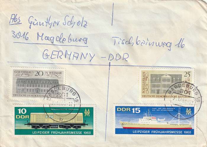Germany DDR Cover Einschreiben Registered - 1967 1968 - Portraits Storm Herwegh Winckelmann Venus L