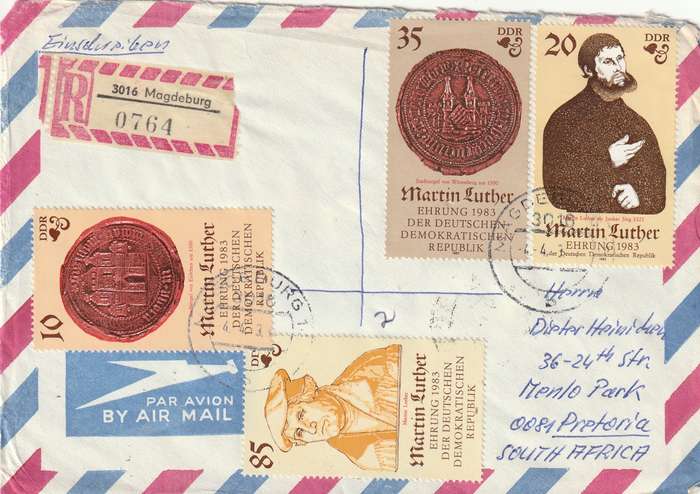 Germany DDR Cover Einschreiben Registered -  1981 1982 - Martin Luther Toys
