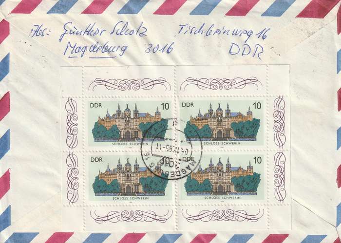Germany DDR Cover Einschreiben Registered - 1983 1986 - Governmental Palaces Water Power Castles Sc