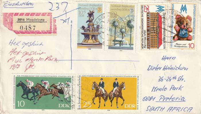 Germany DDR Einschreiben Registered Cover - 1977 1979 - Leipzig Autumn Fair National Exhibition Hor