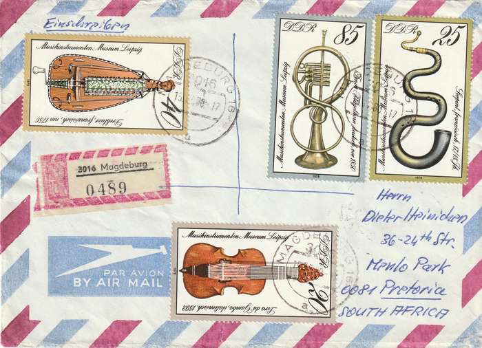 Germany DDR Einschreiben Registered Cover - 1976 1979 - Musical Instruments Rumpelstiltskin