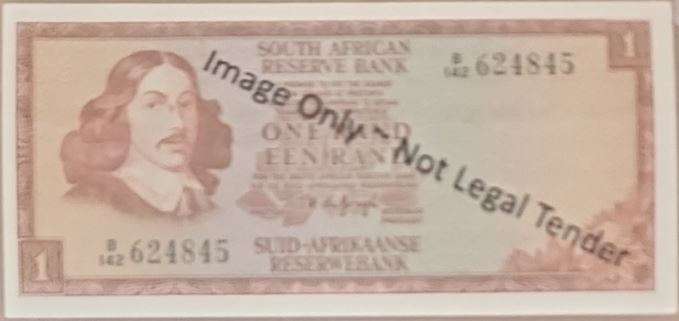 R1 2nd ISSUE 1973 ~ One Rand  ~ B142 624845 Unc