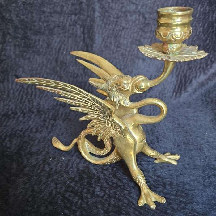 Bronze Dragon Candle Holder Antique Ornament