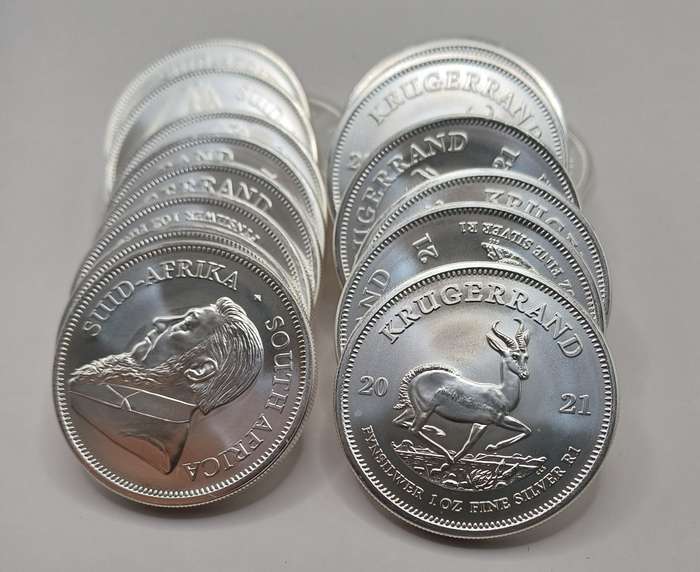 20 x 2021 Silver Kruger Rands Bid Per Coin