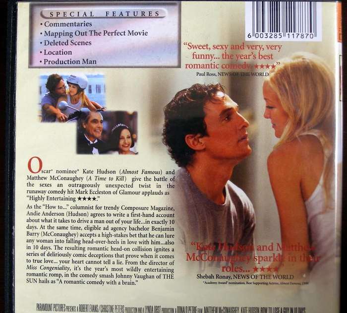 DVD MOVIE - HOW TO LOSE A GUY IN 10 DAYS with Matthew McConaughey, Kate Hudson