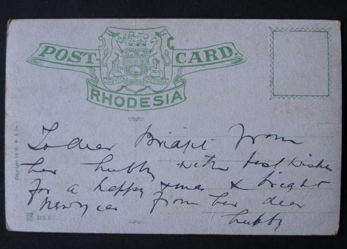 Vintage Rhodesian POSTCARD - Victoria Falls, seen from Livingstone Island