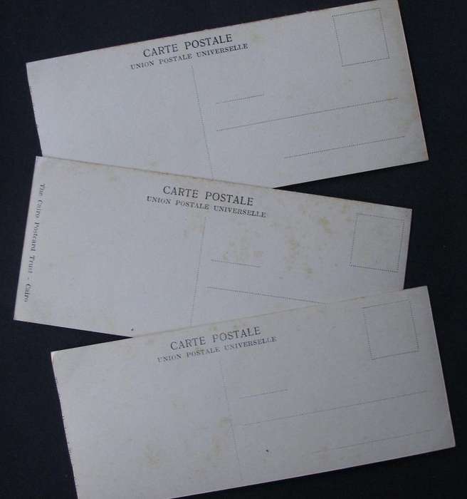 Three Narrow Vintage Photograhic POSTCARDS of Port Said