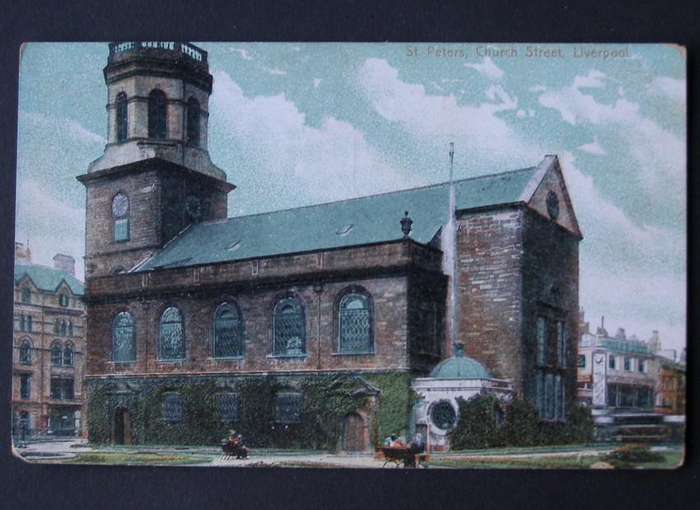 Vintage POSTCARD - St. Peters, Church Street, Liverpool