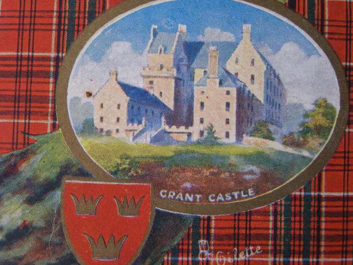 Tuck's Scottish POSTCARD - The Grant Tartan and Grant Castle