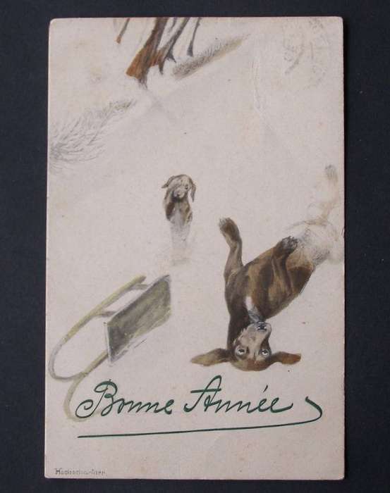 Vintage European POSTCARD - Happy New Year 1909
