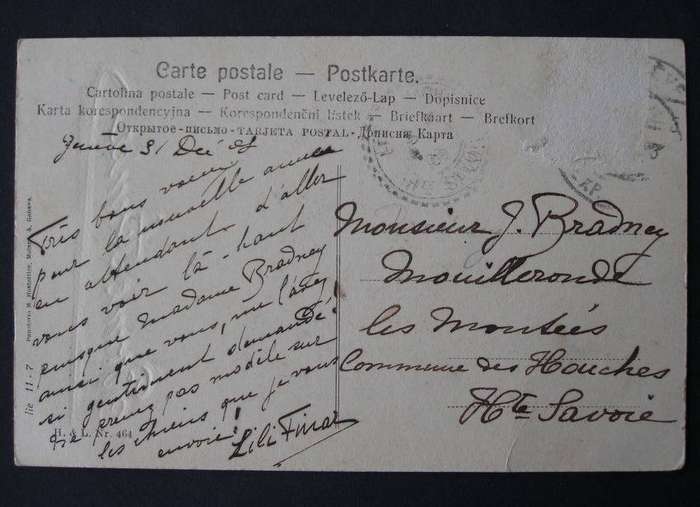 Vintage European POSTCARD - Happy New Year 1909