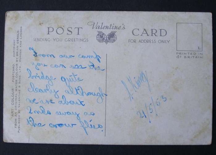 Valentine's Art Colour POSTCARD - Forth Bridge 1953