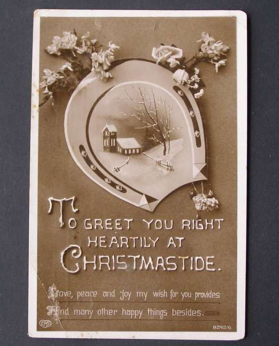 Schwerdtleger British POSTCARD - To Greet you Right Heartily at Christmastide