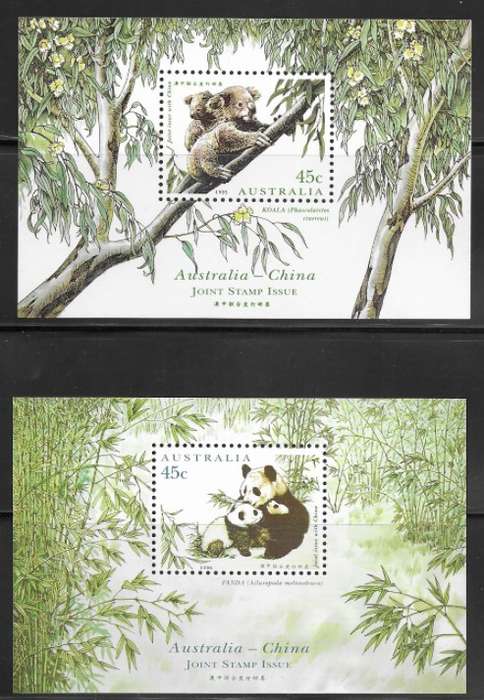 Australia - China Joint Stamp Issue 1995 - Mini Sheets - Animals