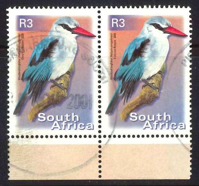RSA - 2000 Seventh Definitive Series - R3 Horizontal Marginal Pair - Postally Used - Birds