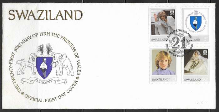 Swaziland 1982 - 21st Birthday Diana Princess of Wales - FDC