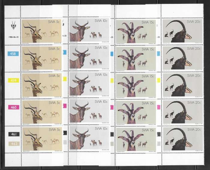 SWA 1980 - Nature Conservation and Tourism - Control Strips of 5 - Full Set