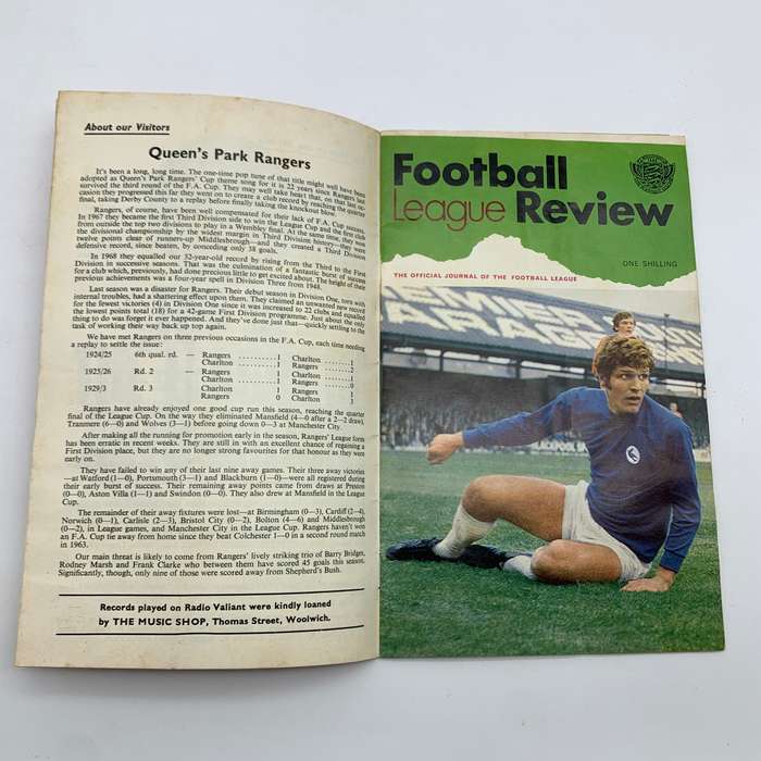Soccer  '1970 Charlton Athletic vs Queens Park Rangers' F.A. Cup, Official Programme