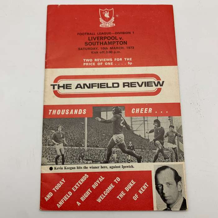 Soccer  '1973 Liverpool vs Southampton' Official Programme