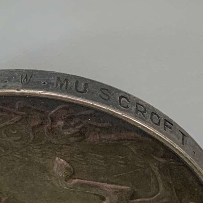 WW1 Medal Pair  'PTE. C.W. Muscroft' (Machine Gun Corps - Cavalry Squad.)