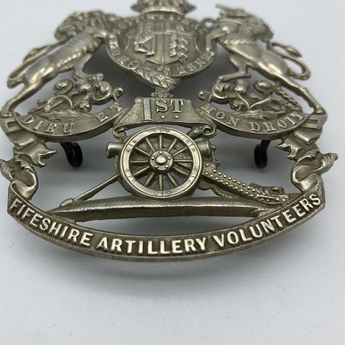 Scottish  Victorian '1ST Fifeshire Artillery Volunteers' Helmet Plate