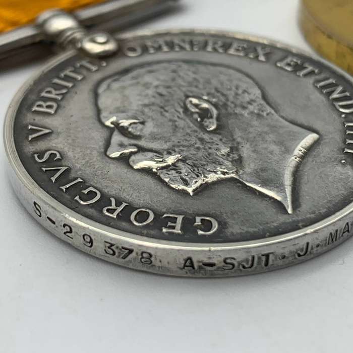 WW1  K.I.A. Medal Pair to 'A/SJT. J. MACINNES' (A.S.C./Black Watch)