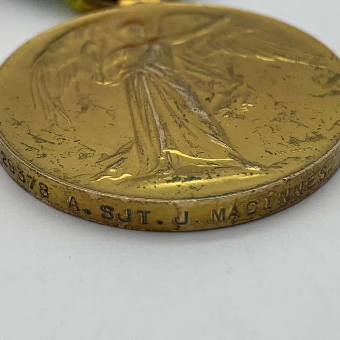 WW1  K.I.A. Medal Pair to 'A/SJT. J. MACINNES' (A.S.C./Black Watch)