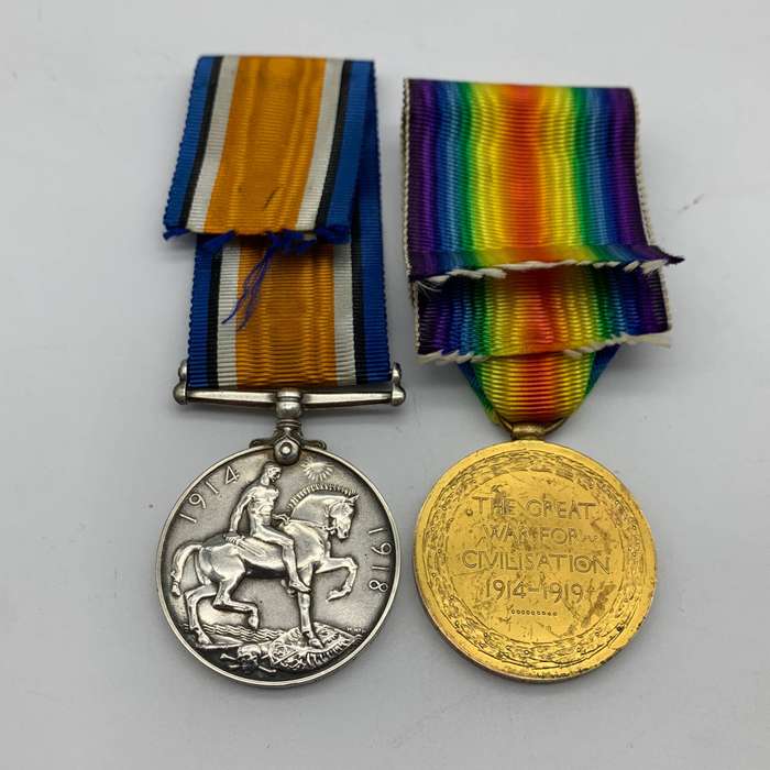 WW1  K.I.A. Medal Pair to 'A/SJT. J. MACINNES' (A.S.C./Black Watch)