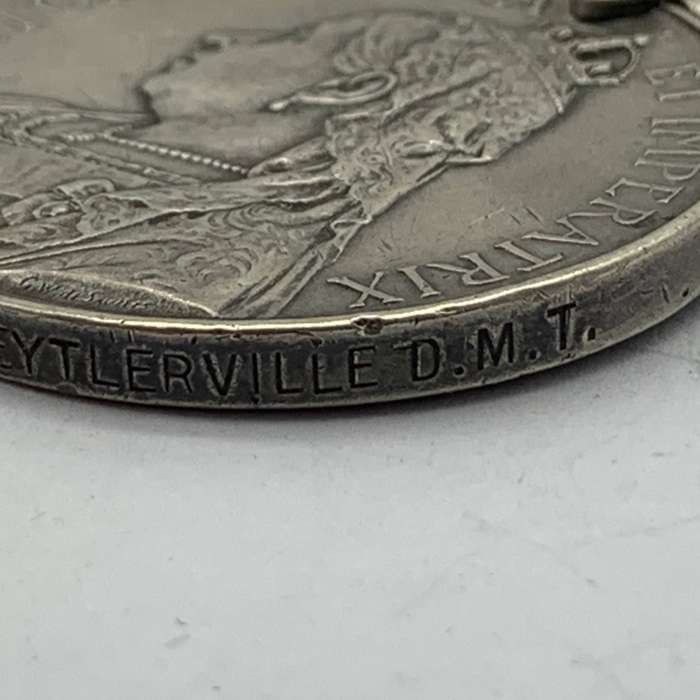 Boer War  Q.S.A. Medal to 'TPR. R.P. BEZUIDENHOUT' (STEYTLERVILLE D.M.T.)