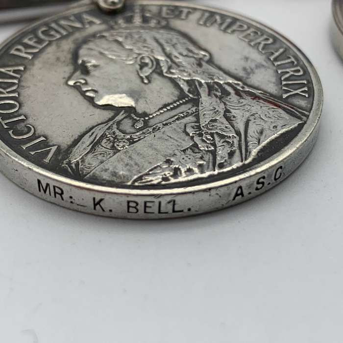 Boer War  Q.S.A. & 1939/45 War Medal to 'MR. K. BELL' (A.S.C.)