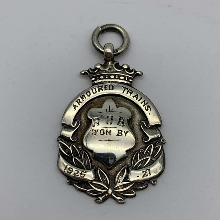 Antique Silver 'Armoured Trains' Fob Pendant