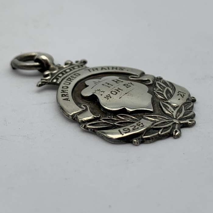 Antique Silver 'Armoured Trains' Fob Pendant