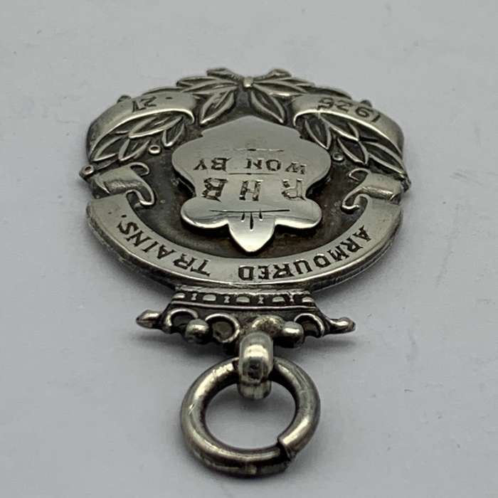 Antique Silver 'Armoured Trains' Fob Pendant