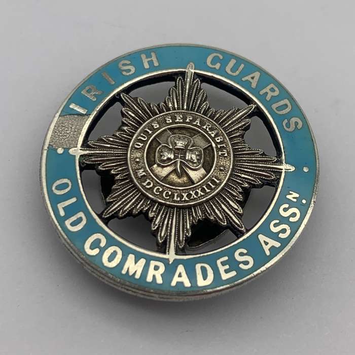 WW1  Silver 'Irish Guards Old Comrades Assoc' Numbered Badge (JR Gaunt)