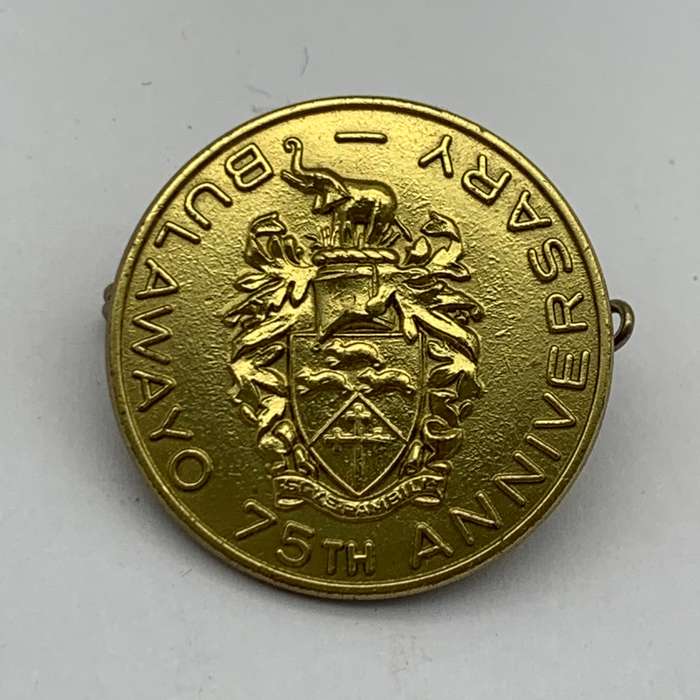Rhodesia  Early Brass 'Bulawayo 75th Anniversary' Badge (1968)