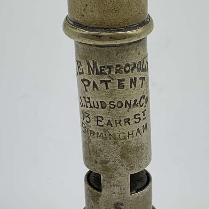 Rare Antique 'Double Ended' Combination Whistle (J. Hudson  13 Barr St.)