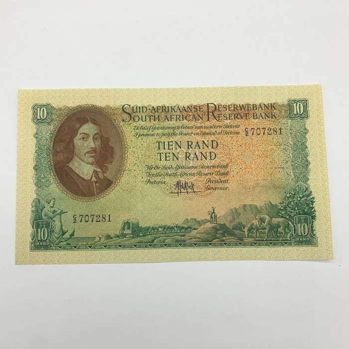 SA  'M.H. De Kock' 1961  Ten Rand 'C2' Note (UNC)