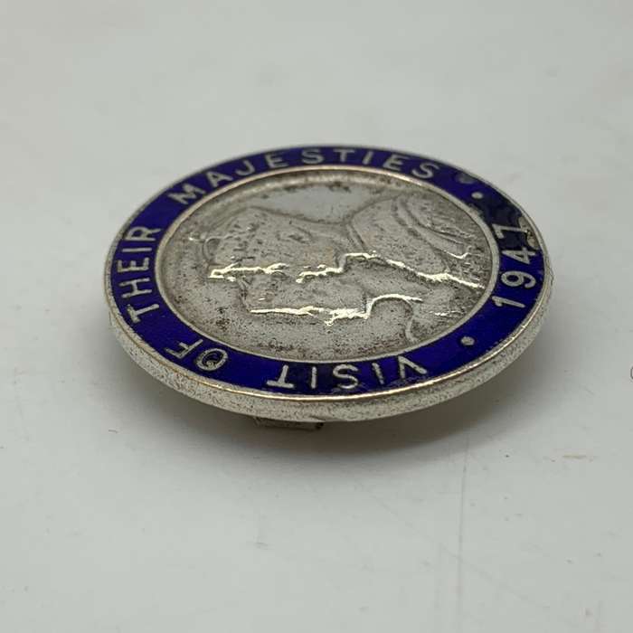 Vintage '1947 S.A. Royal Visit' Enamel Brooch Badge
