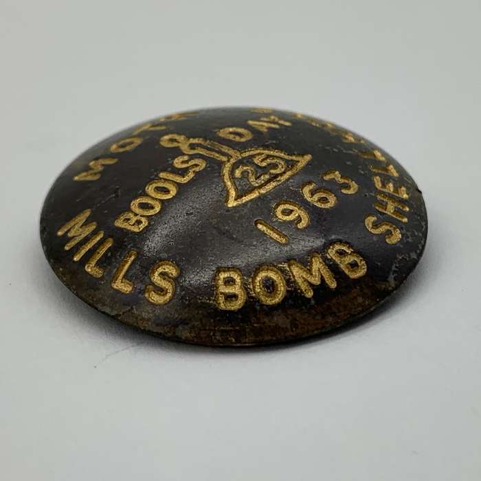 S.A.  Early 'MOTH 1963 Mills Bomb Shellhole' Badge (Tin Hats)