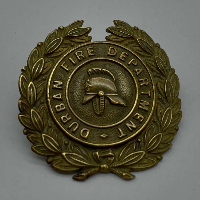 Early Brass 'Durban Fire Department' Cap Badge