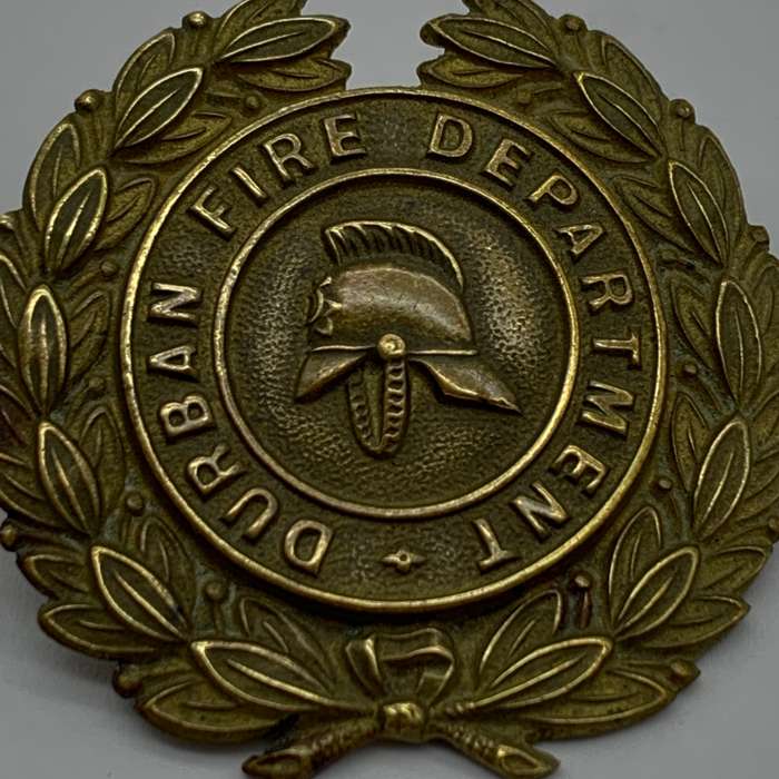 Early Brass 'Durban Fire Department' Cap Badge