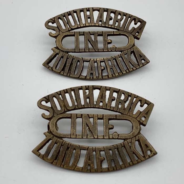 WW1  Pair '1ST South African Infantry Brigade' Shoulder Titles (1915-1919)