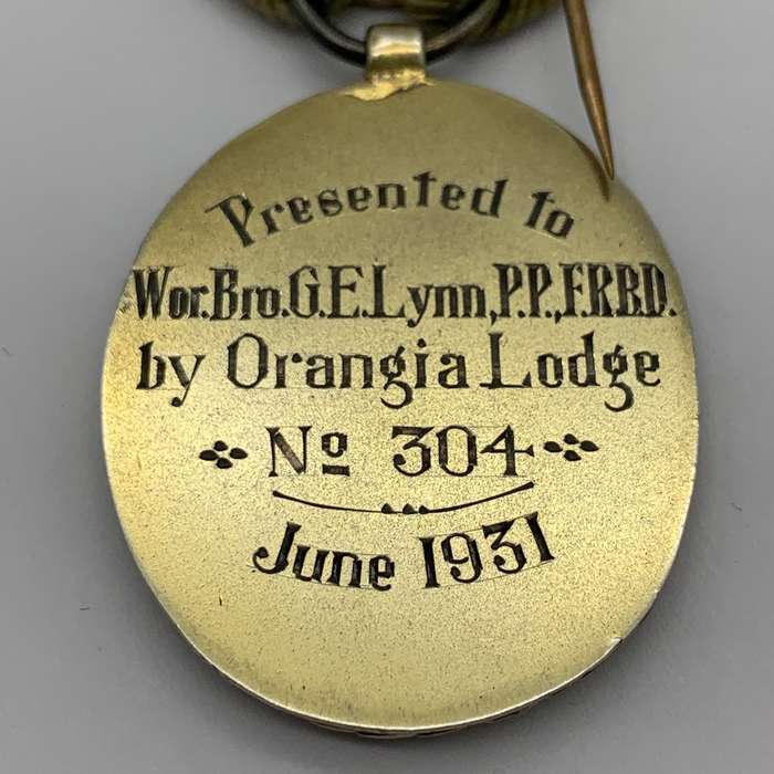 S. Africa  1930's 'Sons of England' Enamelled Medal (Orangia Lodge)