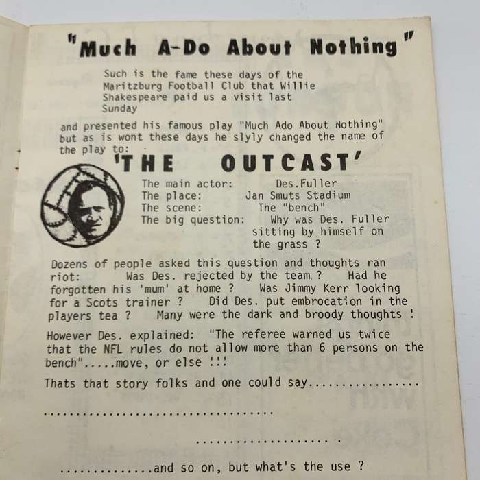 Soccer  1973 'Maritzburg F.C. vs East London United' Official Programme