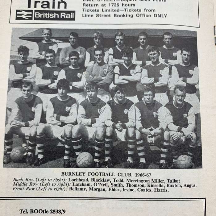 Soccer  '1966 Liverpool vs Burnley' Official Programme