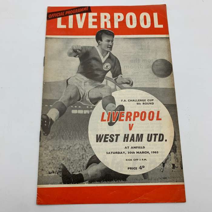 Soccer  '1963 Liverpool vs West Ham Utd' Official Programme