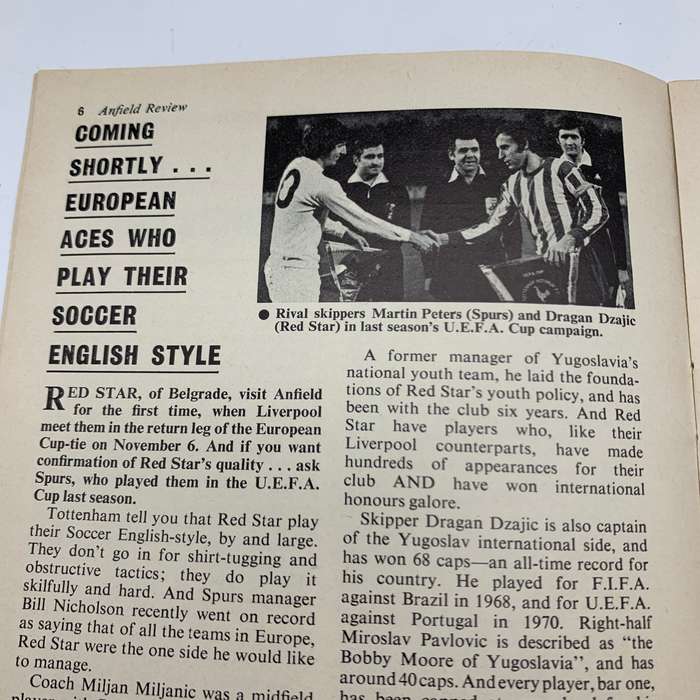Soccer  '1973 Liverpool vs Sheffield United' Official Programme