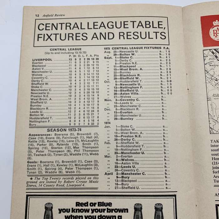Soccer  '1973 Liverpool vs Sheffield United' Official Programme