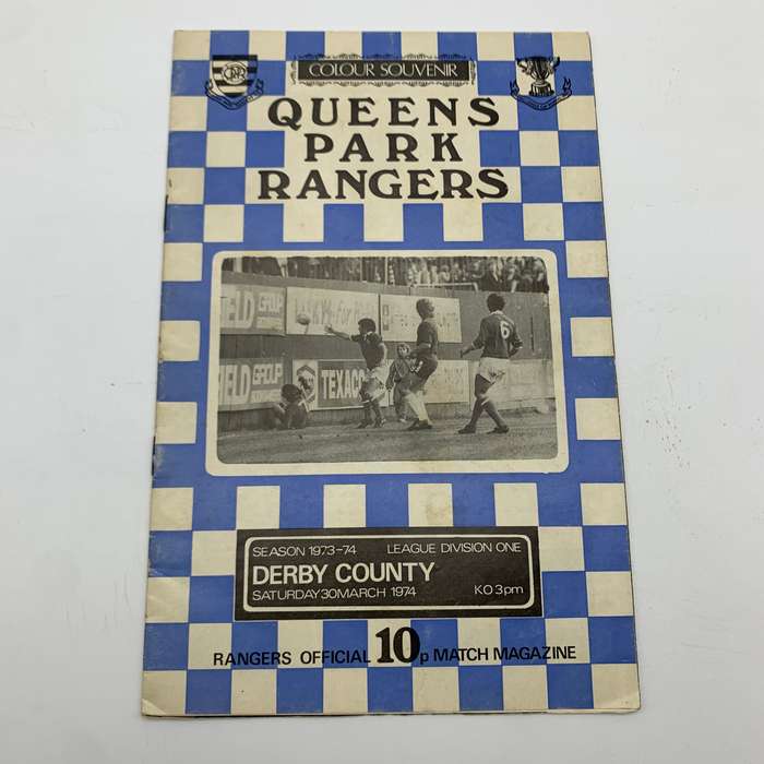 Soccer  '1974 Queens Park Rangers vs Derby County' Official Programme